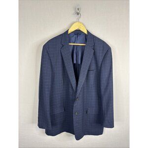 Brooks Brothers Regent 48S Navy Check Wool Blazer Reda Brookscool Stretch Travel